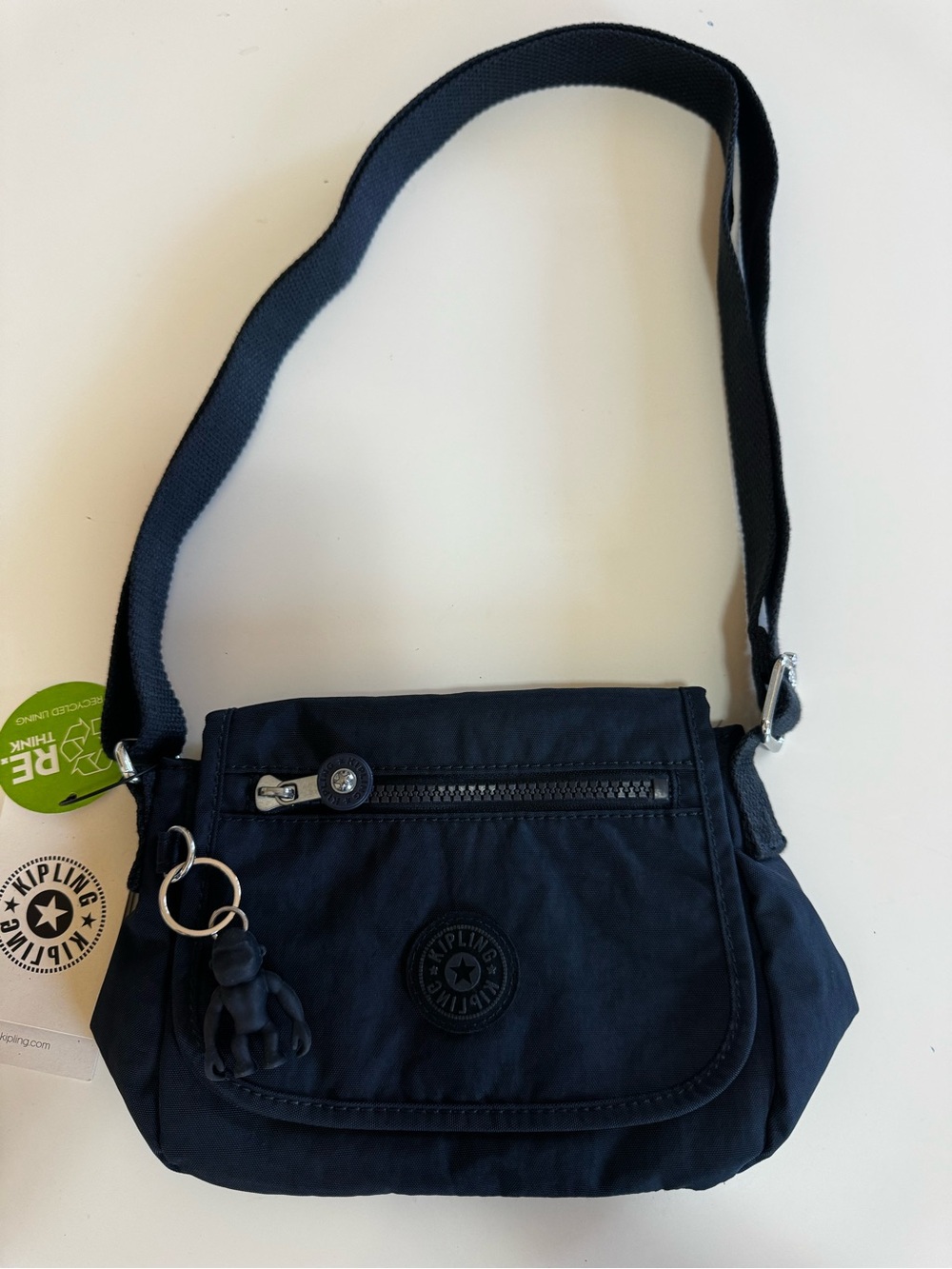 Kipling Navy Crossbody Bag with Monkey Keychain